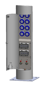 Illustration du cylindre, borne fixe de distribution d'énergie