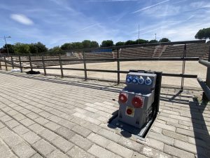 Photo d'une borne foraine de distribution d'énergie Escaflux à Alcorcón en Espagne