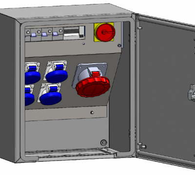 Visuel de la borne fixe de distribution d'énergie à poser sur un mur Flubox en saillie